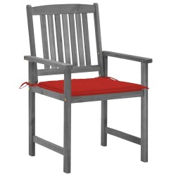 Chaises de jardin et coussins lot de 2 Gris Bois acacia massif 639322639322