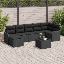Ensemble de canapé de jardin Noir polyrotin 639324639324