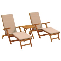 Chaise longue inclinable et pliable 3 pcs Taupe 639327639327