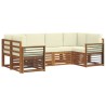 Ensemble de canapé d'angle avec coussin 6 pcs Naturel et Crème 639330639330