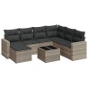 Salon de jardin 8 pcs avec coussins gris clair résine tressée 639331639331