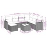Salon de jardin 8 pcs avec coussins gris clair résine tressée 639331639331