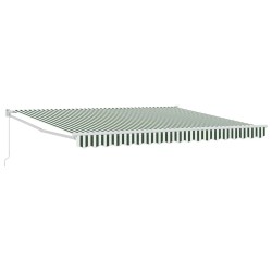 Auvent rétractable Vert et blanc 400 × 300 cm 639337639337