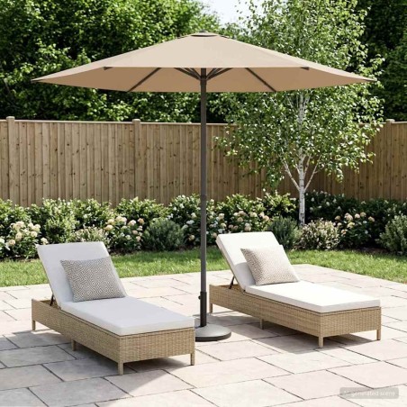 Parasol de jardin 230 x 230 cm Polyester Rectangulaire Taupe 639345639345
