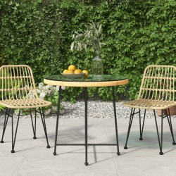 Table de salle à manger Ø80 cm Verre trempé et acier 639347639347