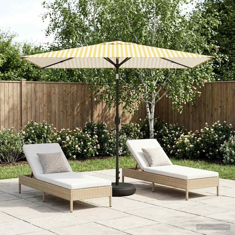 Parasol de jardin avec lumières LED et base 200 x 300 cm 639349639349