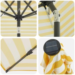 Parasol de jardin avec lumières LED et base 200 x 300 cm 639349639349