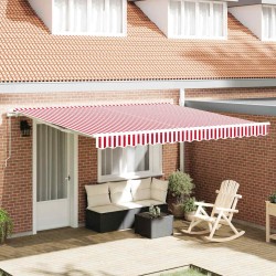 Auvent rétractable Rouge et Blanc 400 × 350 cm 639352639352