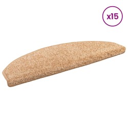 Tapis d'escalier auto-adhésifs 15 pcs Doré 80 x 24,5 x 3,5 cm 639358639358