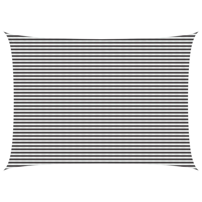 Voile d'ombre Anthracite et blanc 5 x 8 m HDPE 639363639363