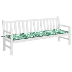 Coussin de banc de jardin à motif de feuilles 200 x 50 x 7 cm tissu Oxford 639365639365