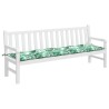 Coussin de banc de jardin à motif de feuilles 200 x 50 x 7 cm tissu Oxford 639365639365