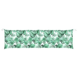 Coussin de banc de jardin à motif de feuilles 200 x 50 x 7 cm tissu Oxford 639365639365