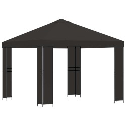 Pavillon 3 x 3 m Anthracite Polyester et Acier 190 gsm 639381639381