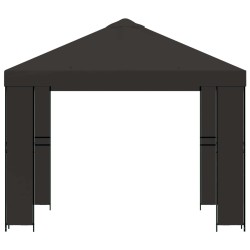 Pavillon 3 x 3 m Anthracite Polyester et Acier 190 gsm 639381639381