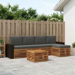 Ensemble de canapés d'extérieur 6 pcs Naturel et Anthracite 639389639389