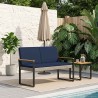 Banc extérieur Gris et bleu marine 107 x 61 x 80 cm polyrotin 639395639395