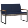 Banc extérieur Gris et bleu marine 107 x 61 x 80 cm polyrotin 639395639395