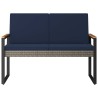 Banc extérieur Gris et bleu marine 107 x 61 x 80 cm polyrotin 639395639395