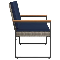 Banc extérieur Gris et bleu marine 107 x 61 x 80 cm polyrotin 639395639395