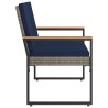 Banc extérieur Gris et bleu marine 107 x 61 x 80 cm polyrotin 639395639395