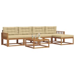 Ensemble de canapés d'extérieur 6 pcs Naturel et Beige 639403639403