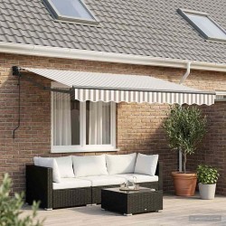 Auvent rétractable Gris clair et blanc 3 x 2,5 m 639404639404