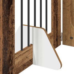 Porte de chien pliable avec supports 8 pcs Bois ancien 60 cm 639406639406