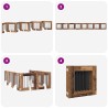 Porte de chien pliable avec supports 8 pcs Bois ancien 60 cm 639406639406