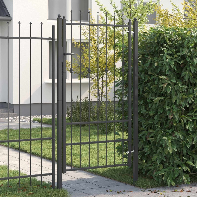 Porte de Clôture HORST 100 x 175 cm métal Noir Verrouillable 639407639407