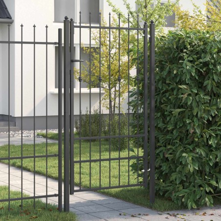 Porte de Clôture HORST 100 x 175 cm métal Noir Verrouillable 639407639407