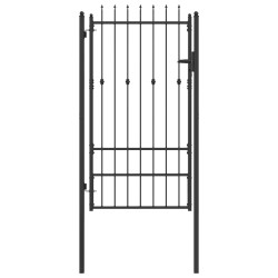 Porte de Clôture HORST 100 x 175 cm métal Noir Verrouillable 639407639407