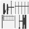 Porte de Clôture HORST 100 x 175 cm métal Noir Verrouillable 639407639407