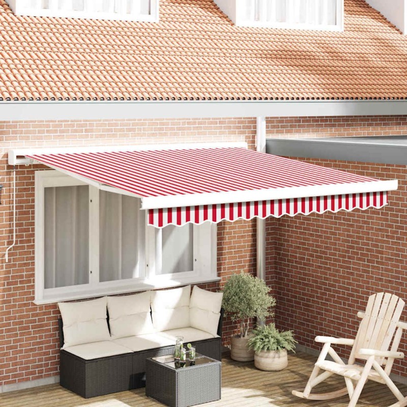 Auvent rétractable Rouge et Blanc 300 x 250 cm 639409639409