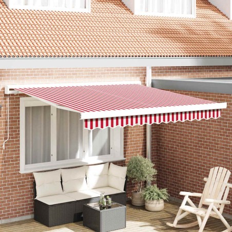 Auvent rétractable Rouge et Blanc 300 x 250 cm 639409639409