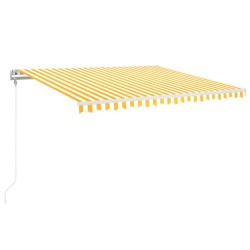 Auvent rétractable automatique 450x350 cm Jaune et blanc 639410639410