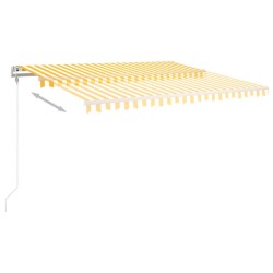 Auvent rétractable automatique 450x350 cm Jaune et blanc 639410639410