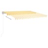 Auvent rétractable automatique 450x350 cm Jaune et blanc 639410639410