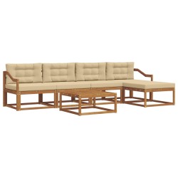 Ensemble de canapés d'extérieur 6 pcs Naturel et Beige 639413639413