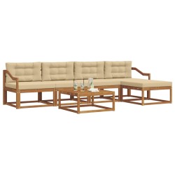 Ensemble de canapés d'extérieur 6 pcs Naturel et Beige 639413639413