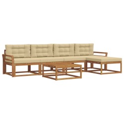 Ensemble de canapés d'extérieur 6 pcs Naturel et Beige 639417639417