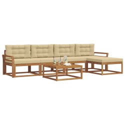 Ensemble de canapés d'extérieur 6 pcs Naturel et Beige 639417639417