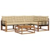 Ensemble de canapés d'extérieur 5 pcs Naturel et Beige 639420639420