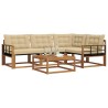 Ensemble de canapés d'extérieur 5 pcs Naturel et Beige 639420639420