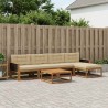 Ensemble de canapés d'extérieur 6 pcs Naturel et Beige 639425639425