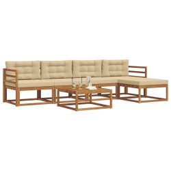Ensemble de canapés d'extérieur 6 pcs Naturel et Beige 639433639433