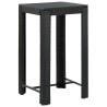 Ensemble de bar jardin 3 pcs noir poly rotin/bois massif acacia 639444639444