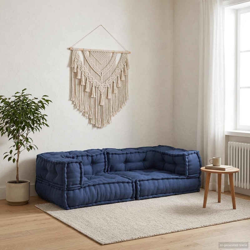 Unité de canapé modulaire 3 pcs Indigo 140 x 70 x 36 cm Tissu 639446639446