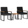 Ensemble de meubles d'extérieur 3 pcs Noir polyrotin 639448639448