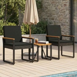 Ensemble de meubles d'extérieur 3 pcs Noir polyrotin 639448639448
